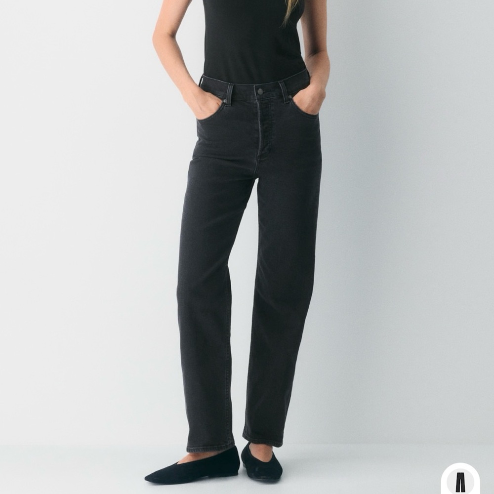 Aritzia Denim Forum The Arlo Hi-Rise Straight Jeans Black